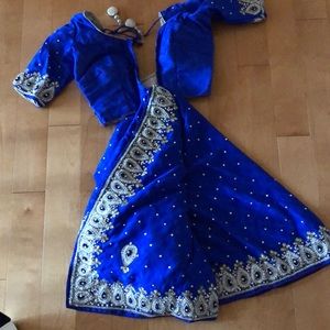 blue saree sari